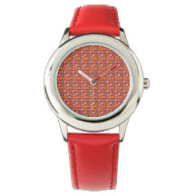 Patrón Otoño Naranja Rojo Reloj de acero inoxidabl
