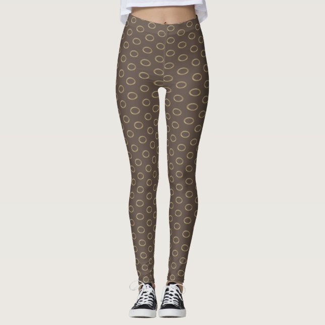 Patrón oval beige en leggings marrones (Anverso)
