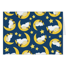 Patrón ovino, oveja durmiente, luna, estrellas