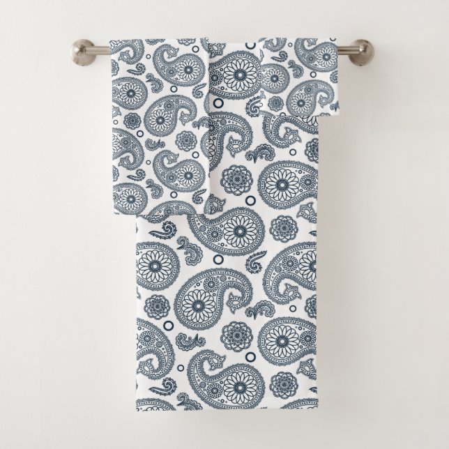 Patrón paisajista azul oscuro indio sin fisuras so (In situ)