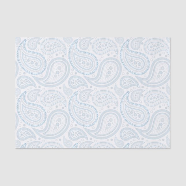 Patrón paisley azul claro sobre papel de tejidos b (Anverso)