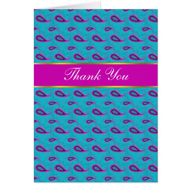 Patrón paisley de pavo real y magenta (Frente)