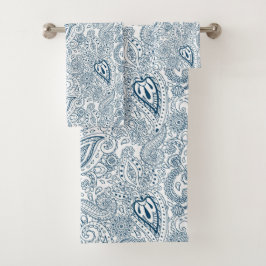 patrón paisley del país blanco azul con azulejos