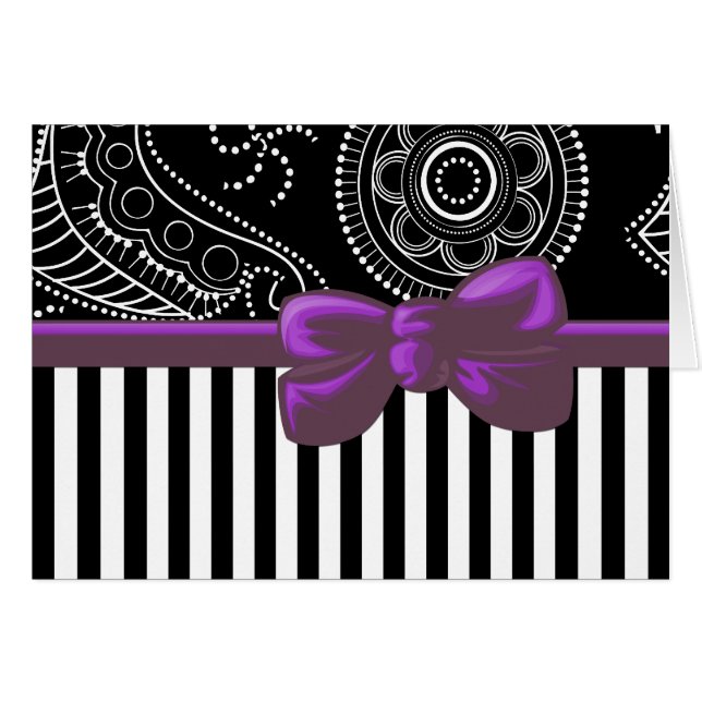 Patrón paisley, franjas, líneas, negro y blanco (Anverso (Horizontal))