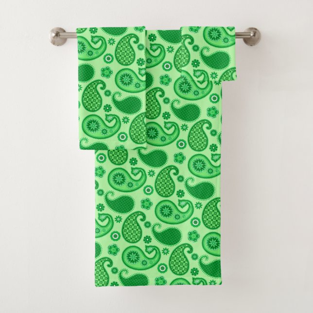 Patrón Paisley, Jade y verde esmeralda (In situ)