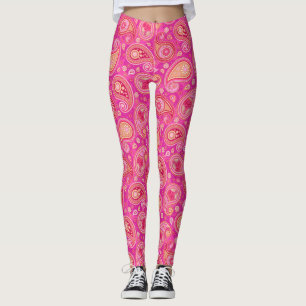 Patrón paisley lindo rosa elegante pantalones de y