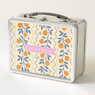 Patrón personalizado de estilo folk cítrico retro 
