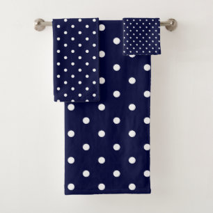 Patrón Polka Dot Elegante Marina Azul Y Blanco
