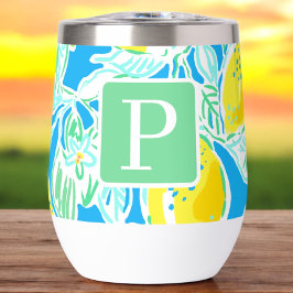 Patrón Preppy Blue Lemon Inicial