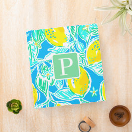 Patrón Preppy Blue Lemon Inicial