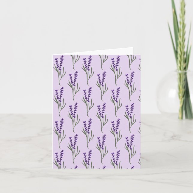Patrón púrpura de la tarjeta de saludo de Lavender (Anverso)