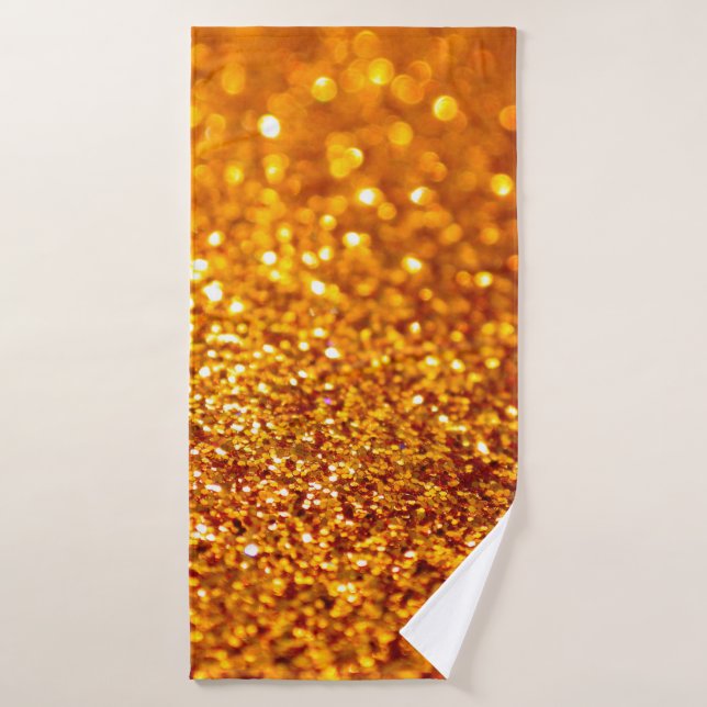 Patrón Purpurina dorado (Toalla de baño)
