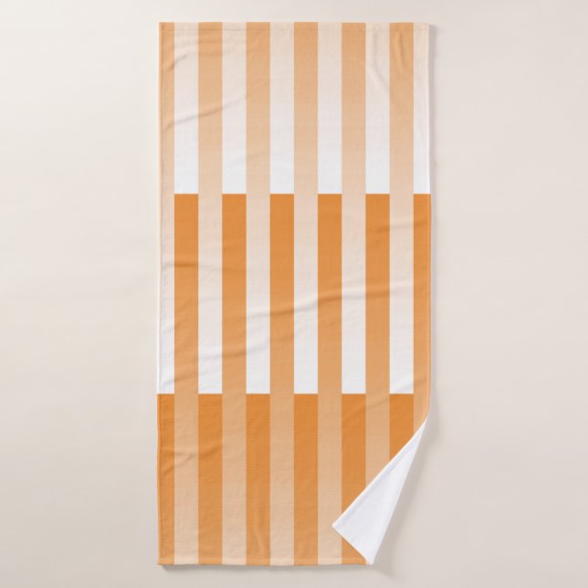 Patrón rayado blanco naranja (Toalla de baño)