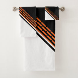 Patrón rayado de Naranja blanco negro moderno