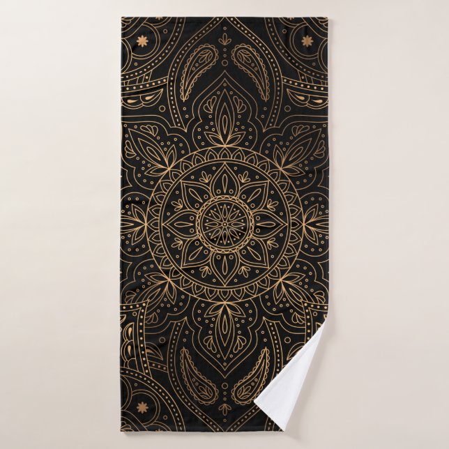 Patrón real sin fisuras de mandala oriental (Toalla de baño)