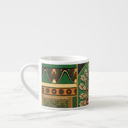 Patrón retro asiático taza de espresso gigante