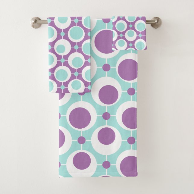 Patrón retro Círculos verdes y púrpura (In situ)