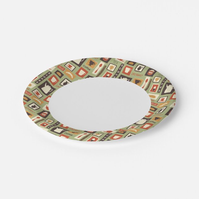 Patrón retro con platos de cocina para el desayuno (Angular)