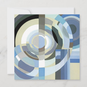 Patrón Retro de Círculos Azules Art Déco Jazz Vint