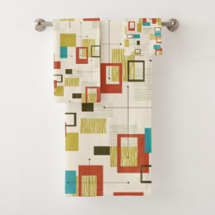 Patrón retro-geométrico colorido de mediados del s