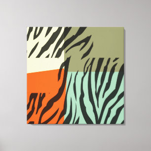 Patrón retro Zebra Pop Art Lienzo envuelto
