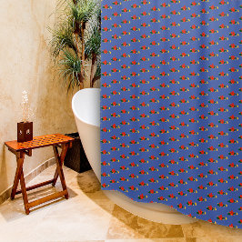 Patrón rojo amarillo giratorio azul Cortina de duc