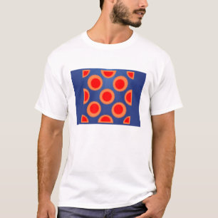 Patrón rojo, azul, camiseta femenina Naranja