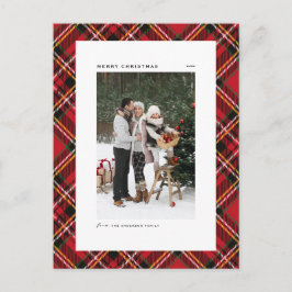 Patrón rojo clásico de plaquetas merry navidad