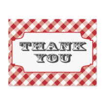 Patrón rojo de Gringham Gracias postales