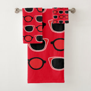 Patrón rojo negro de gafas de sol