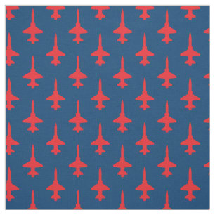 Patrón rojo T-38 sobre tela azul oscuro