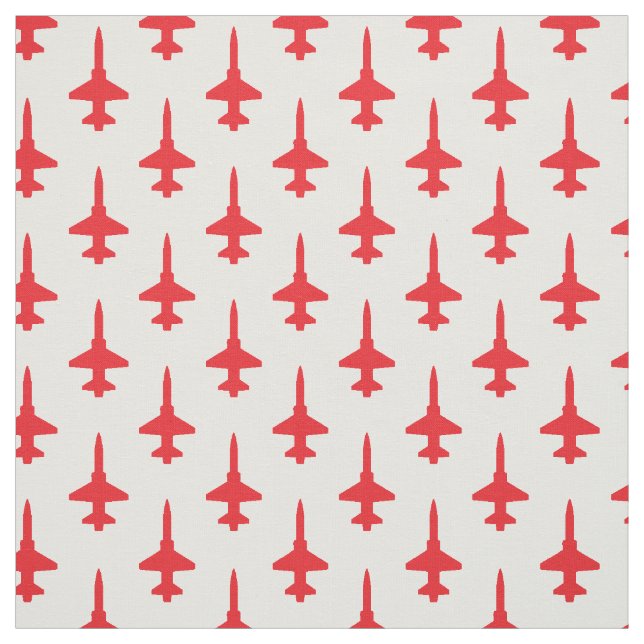 Patrón rojo T-38 sobre tela blanca (Retal)