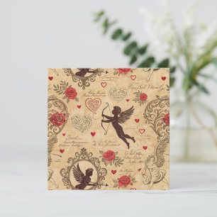 Patrón romántico de Cupido de Vintage (10)