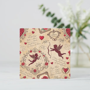 Patrón romántico de Cupido de Vintage (2)