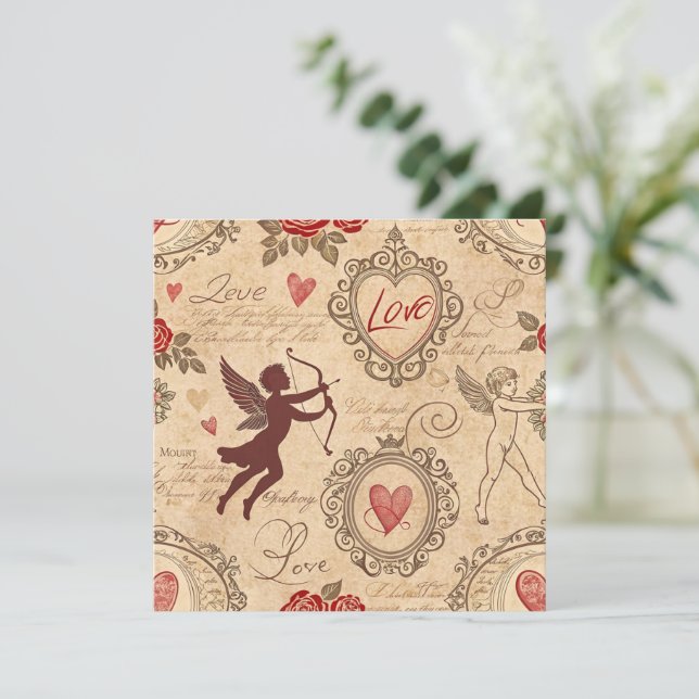 Patrón romántico de Cupido de Vintage (3) (Anverso de pie)