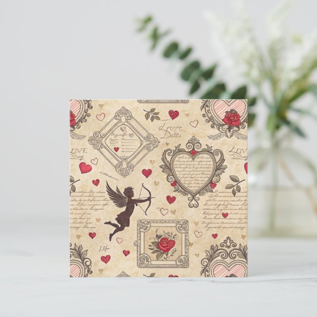 Patrón romántico de Cupido de Vintage (8) (Anverso de pie)