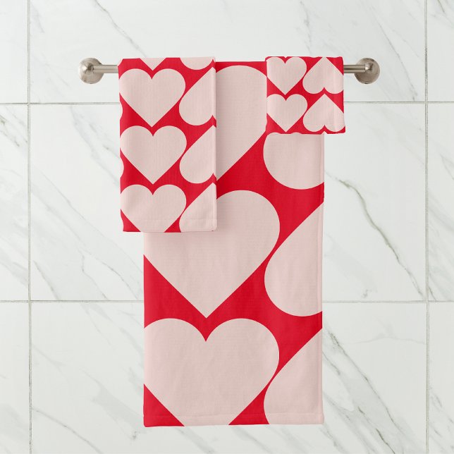 Patrón Romántico Moderno de Corazón Rojo y Rosa (Subido por el creador)