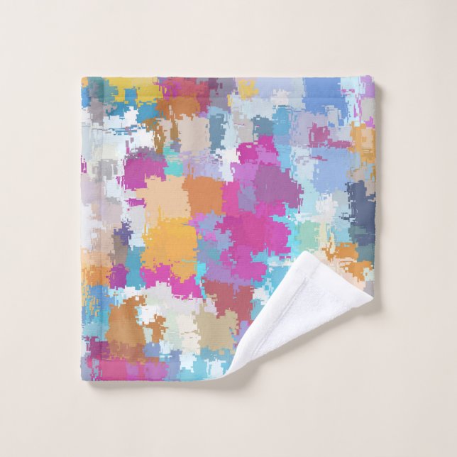 Patrón rosa amarillo azul de camo digital (Toallita)