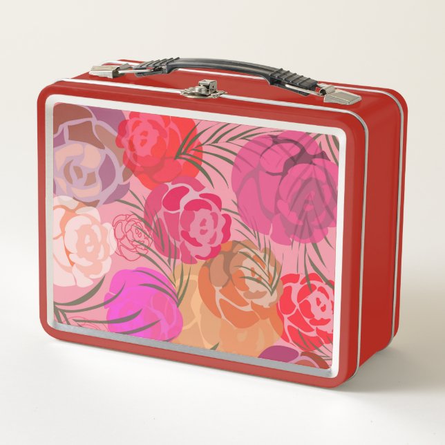 Patrón rosa con flores y plantas (Anverso)