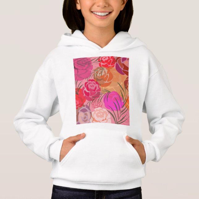 Patrón rosa con flores y plantas (Anverso)