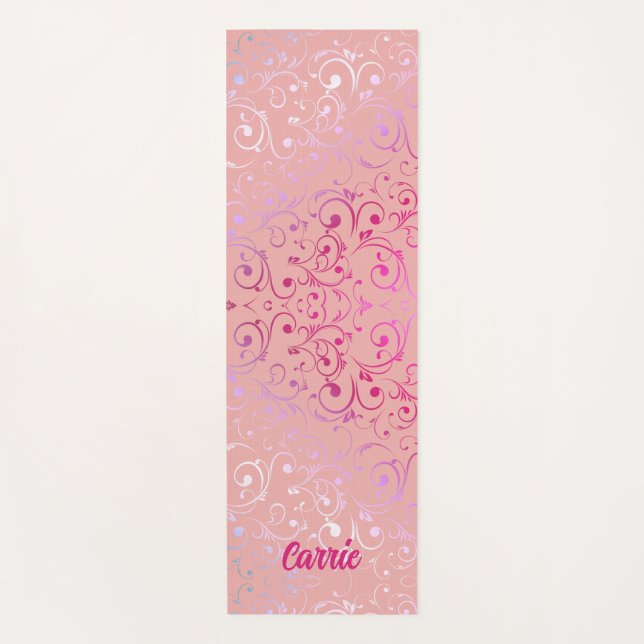 Patrón rosa Ombre Yoga Mat (Anverso)