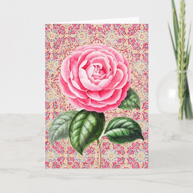 Patrón Rosa único en la tarjeta de nota de arte de (Anverso)