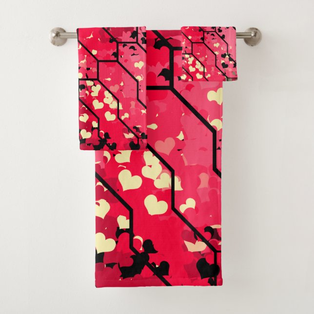 Patrón rosa y rojo de amor (In situ)