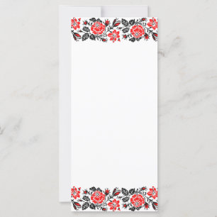 Patrón ruso de puntos cruzados de Rosa rojo y negr