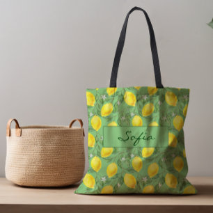Patrón simple flor de limón dejar bolsa de tota ve
