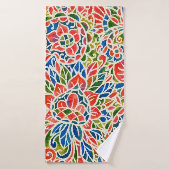 Patrón sin brillo con la impresión Paisley multico (Toalla de baño)