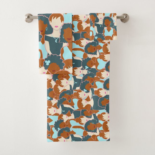 Patrón sin fisuras con chicas negros y chicas blan (In situ)