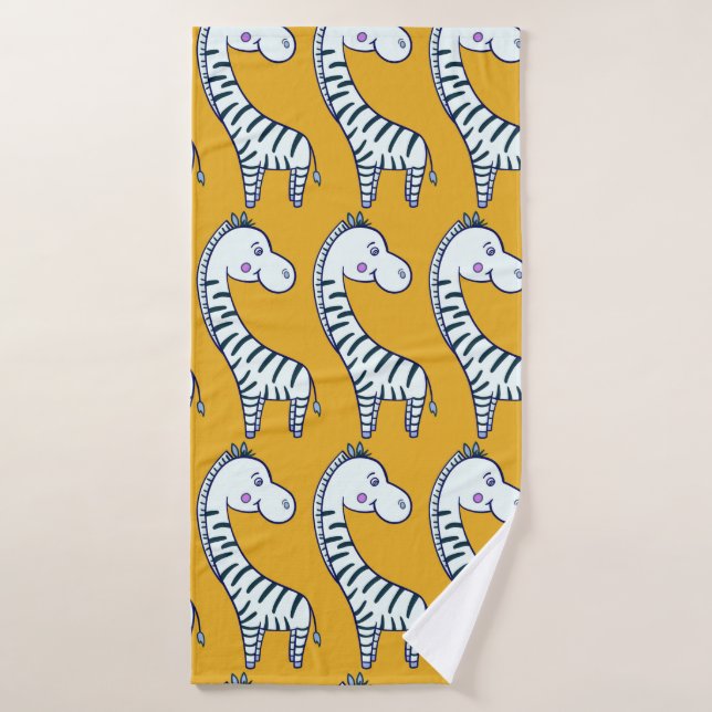 Patrón sin foco con adorable personalizado zebras  (Toalla de baño)