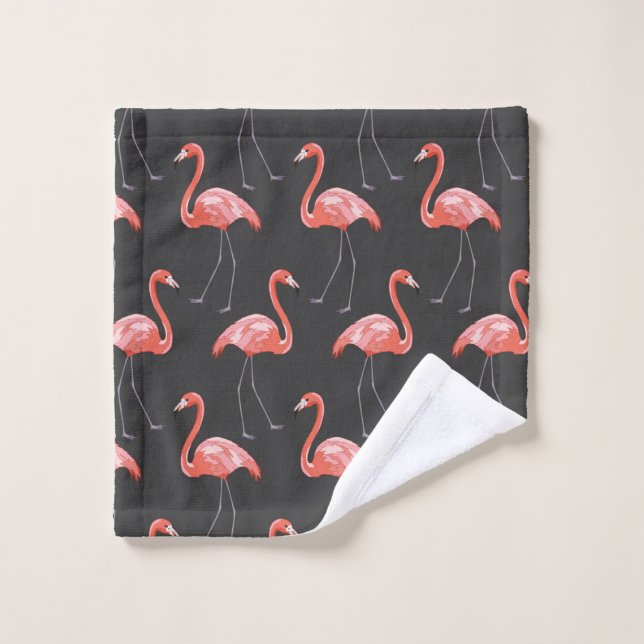 Patrón sin foco con aves tropicales y flama rosa (Toallita)