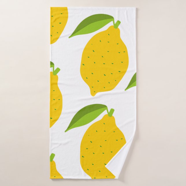 Patrón sin foco con limón fresco amarillo (Toalla de baño)